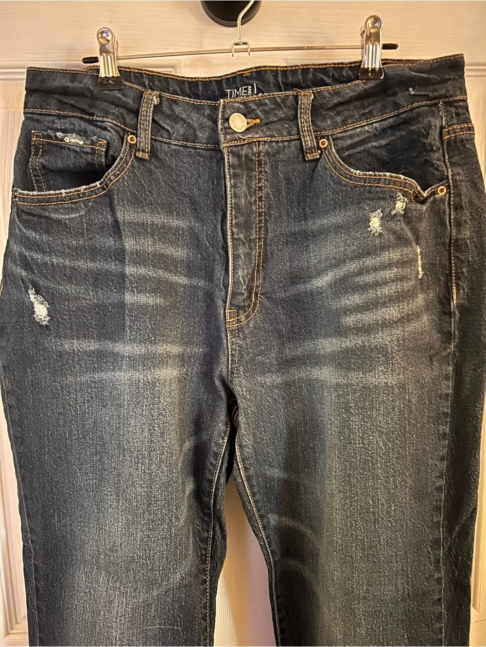 Time and Tru Dark Blue High-Rise Ankle Jeans - Picture 3 of 9